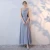 Import Chinese Supplier Six Types Chiffon Off Shoulder Bridesmaid Dress Blue Pink from China
