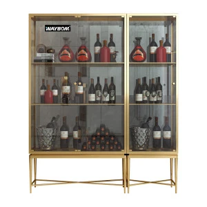 Classic Wine Cellar Drinks Furniture For Factory Modern Salon Mirror Bar Hardware Brass Handle Recessed Cabinet