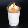 Clear PET Cup Short Customized Disposable Plastic Yogurt Oatmeal Cup with dome lid