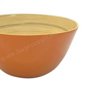 Coiled bamboo bowl in Vietnam / Lacquered bamboo kitchenware (HTC 1979A)