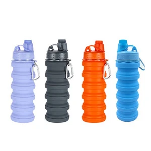 Collapsible Water Bottle, Reusable BPA Free Silicone Foldable Water Bottles for Travel Gym Camping Hiking
