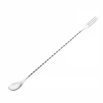 color plating bar twisted stirrer long cocktail spoon for mixing with fork
