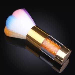 Colorful hair Dust Remobver cleaner nail brush handle with diamond