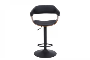 Comfortable And Simple Black PU Plywood Bar Chair Bar Stool