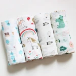 Cotton baby muslin wraps swaddle blanket organic bamboo custom print muslin blankets