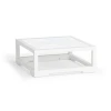 Couture Jardin Oasis Outdoor Coffee Table Modern White Tempered Glass Tables