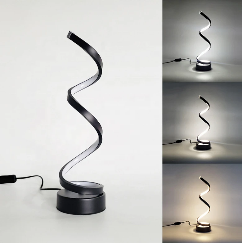 Creative Art Personality Bedroom Bedside Modern Decoration Spiral Shape LED Table Lamp
