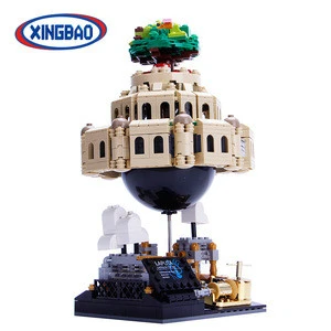 creative toys children building blocks unique rotate sky castle model for sale