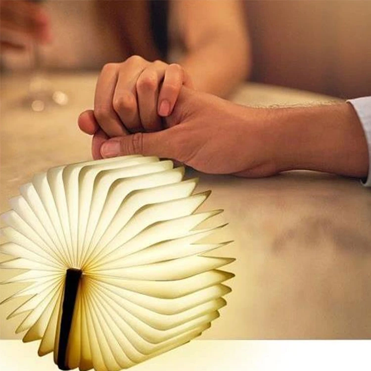Creative will shine books LED folding flip book table lamp creative romantic bed warm light book light for birthday gift