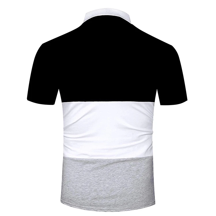 Custom Casual Polos T Shirts Short Sleeve Color Block Polo Shirts Men