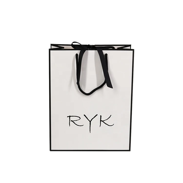 Custom Design Printing Shopping Gift Paper Bags With Ribbon