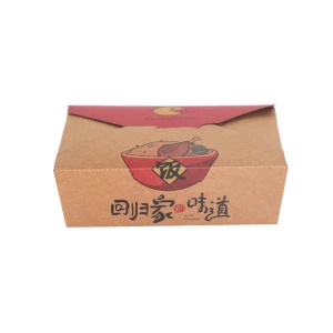 Custom Disposable Brown Food Boxes Takeaway Packaging Container Kraft Paper Lunch Boxes