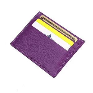 Custom Genuine Leather Ladies Small RFID Credit Card Holder Wallet Women