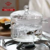 Custom Glass Soup Pot Heat Resistant Glass Cooking Pot with Handles