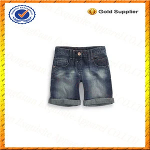 Custom Kids High Waist Denim Shorts/Children Jean Shorts/Children Denim Shorts Wholesale