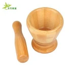 Custom Large Size Bamboo Mortar and Pestle