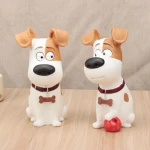 Custom made soft plastic animal promotion toy dog, roto mold plastic vinyl dog toy