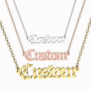 Custom name women necklace earrings pendant letter bracelet gold jewelry set