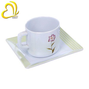 custom new design melamine ware set coffee cup and saucer