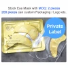 Custom OEM ODM Korean Women Anti Aging Personalized LOGO Skin Care Golden 24K Gold Eye Mask