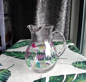 custom owl shaped decorative glass water pitcher and glass set