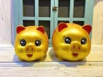 Custom plastic gold safe money saving box coin bank