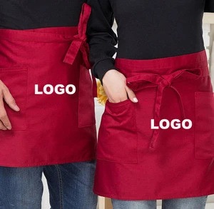 Custom print your logo 20 pcs minimum air express free shipping half apron , waist apron