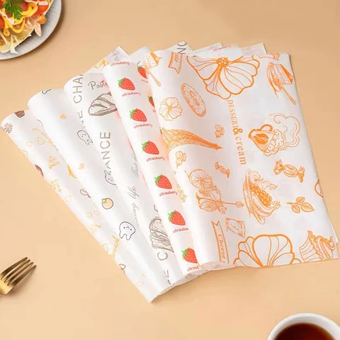 Custom printed oil-proof chicken wrap food wrapping paper burrito wrapping paper food grade waxed paper