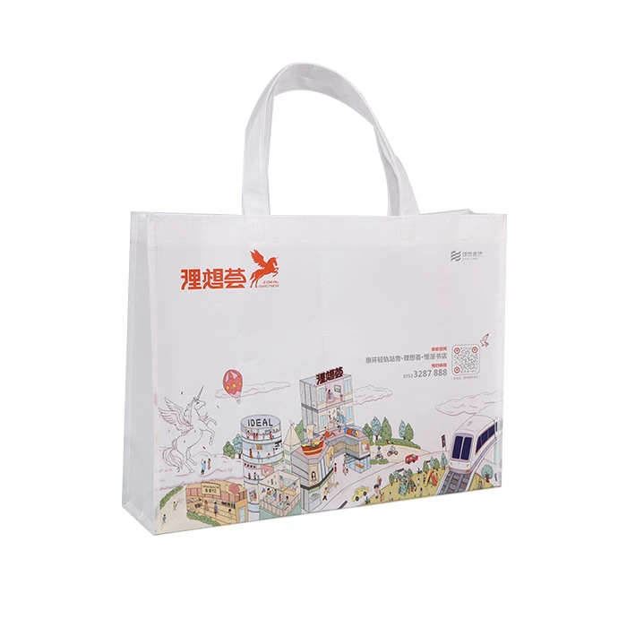 Custom reusable custom promotional eco pp laminated non woven bag with print log