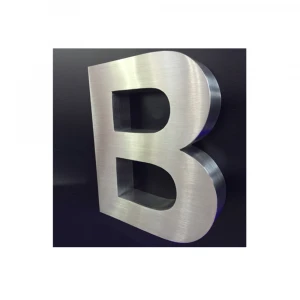 Custom signs 3D metal brushed stainless steel letters logo