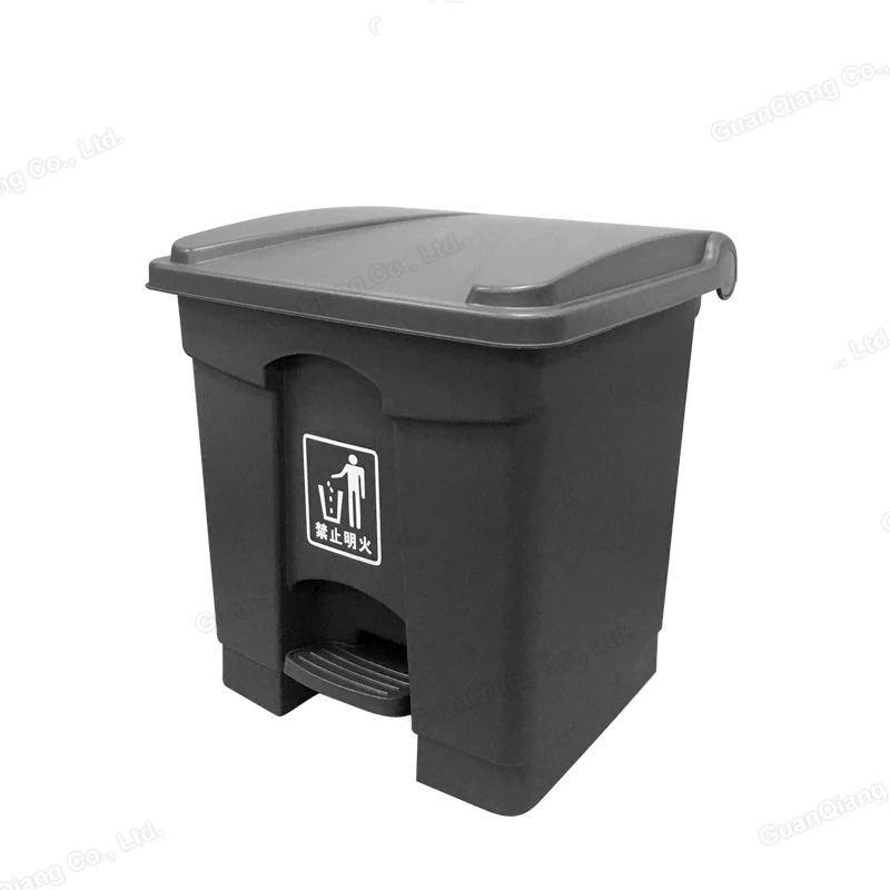 Custom size indoor garbage bin pp plastic grey trash bin with lid
