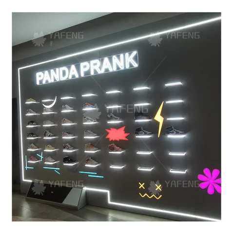 Shoe Rack Signboard Buy Custom Sports Shoes Wall Display Rack Fashionable Retail Sneaker ...