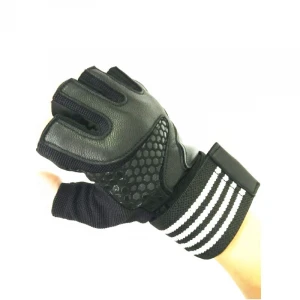 Custom Wholesale Leather Neoprene Half Finger Fitness Training Sports Gym Hand Gloves With Wrist Support