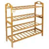 Customized entrance shoe rack storage box 4-layer natural bamboo wooden shoe rack