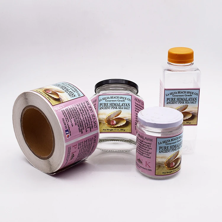 Customized food product seal waterproof vinyl stickers printing packaging labels for jar