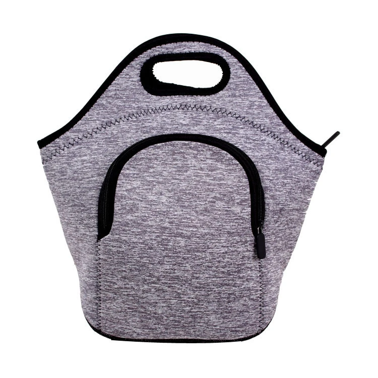 Customized logo printed reusable eco-friendly neoprene  lunch bag folding tote food delivery insulated cooler bag