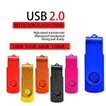 Customized logo USB Flash Drive cle 64G USB 2.0 Promotional pen drive 4g 8g 16g 32g 128g swivel usb memory storage device U disk