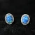 Import Customized Oval Blue Japanese Opal Jewelry Rhodium Plated Cubic Zirconia Earrings Necklace 925 Sterling Silver Fine Jewelry Sets from China