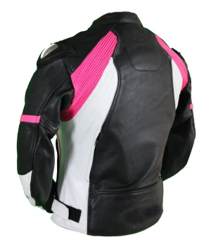 Customized Womens Motorcycle Leather Jacket with Armor Protection Latest Design
