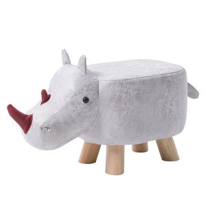 Cute animal footstool child wooden stool ottoman for sales