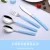 Import Cutlery and spoon set blue gift spray paint handle high quality stainless steel tableware from China
