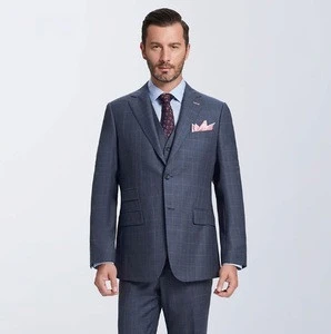 Dark grey trendy business custom tailor made to measure office 3 piece suit for men