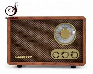 Desonic AM/FM Hi-Fi bt Radio Vintage wooden Radio W/ Built-in Speaker Treble&Bass Control