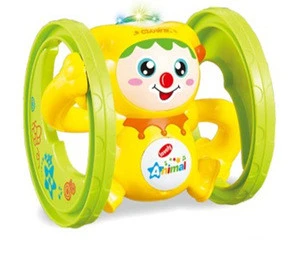DF 2020 best selling toys 6pcs in a set baby products for kids clowns with music light car running light educational toy