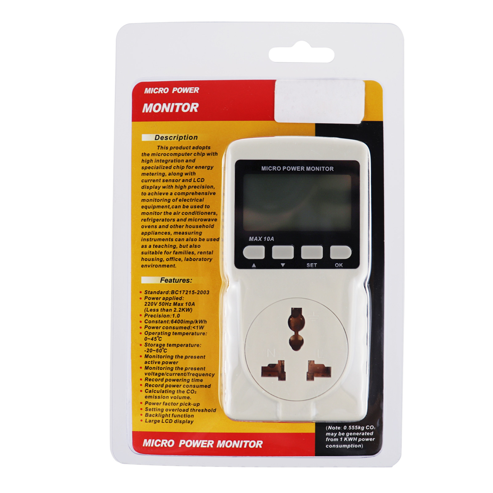 Buy Digital Power Meter Wattmeter Plug-in Socket Design Energy ...