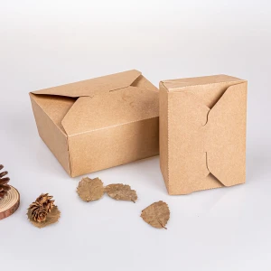 Disposable eco-friendly kraft clip-on food box Fried chicken French fries box
