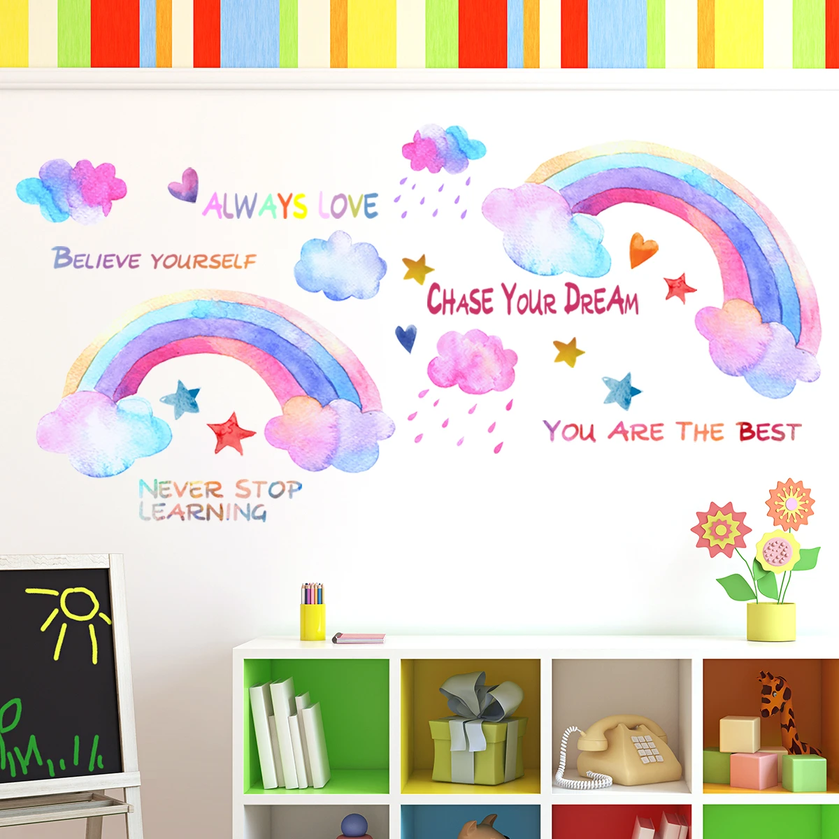 DIY Decorative rainbow home sticker children room decoration sticker removable wall decal