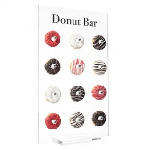 Donut Doughnuts Bagels Wall Display Small Tabletop Clear Acrylic Floating Display Stand