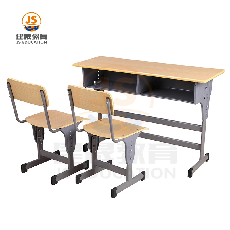 Double Plywood Primary wooden furniture classroom table and chair School Desk