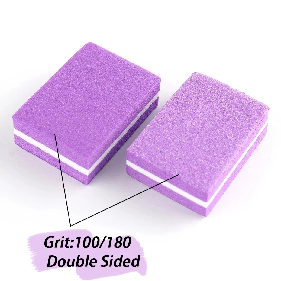Double Sided Nail Sponge Polish Buffer Nail File Set Sandpaper Small Disposable Mini Emery Boards Nail Buffer Block File